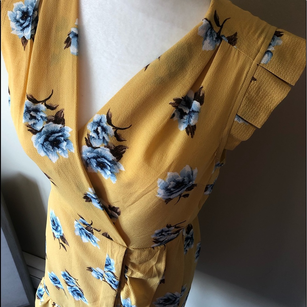 Anthropologie Monteau Floral Pleated Wrap Dress